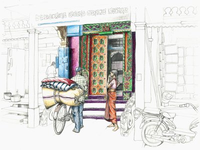 Stoffenhandelaar door Annalisa Morrocco