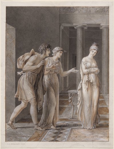 De ontmoeting van Orestes en Hermione door Anne-Louis Girodet de Roucy-Trioson
