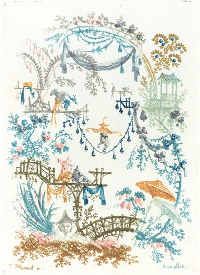 Chinese arabesk met een koorddanser, ca. 1795 door Anne Allen