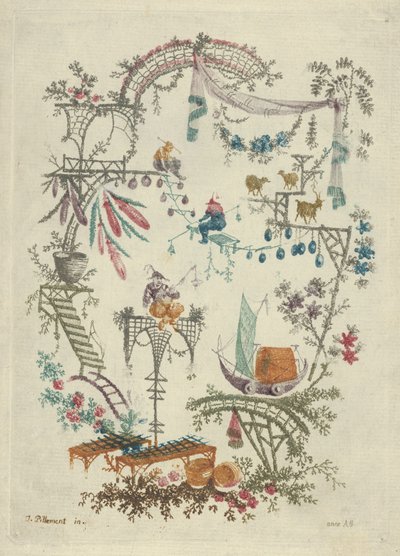 Chinoiserie uit Nouvelle Suite de Cahiers Arabesques Chinois door Anne Allen