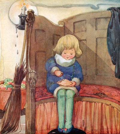 Kleine Jack Horner zat in een hoek, een kersttaart etend door Anne Anderson