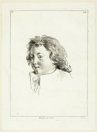 Jongenshoofd (naar rechts gedraaid) door Anne Claude Philippe Caylus