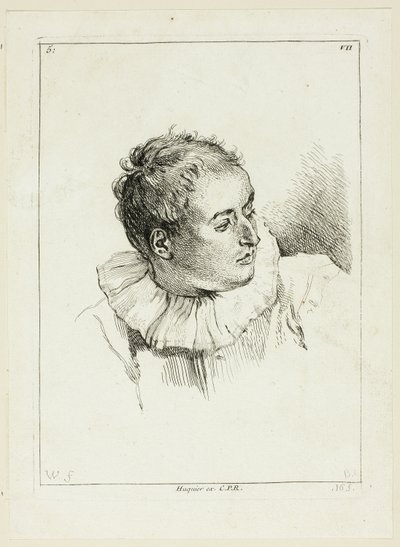Mannenhoofd (naar links gedraaid) door Anne Claude Philippe Caylus
