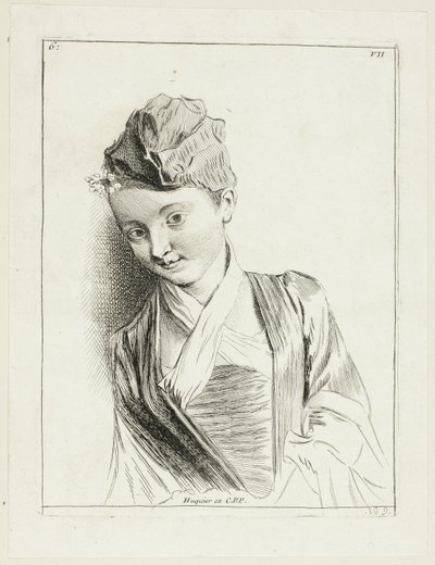 Hoofd vrouw door Anne Claude Philippe Caylus