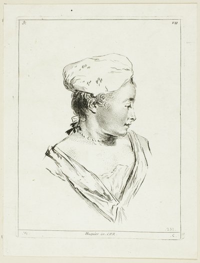 Hoofd vrouw door Anne Claude Philippe Caylus