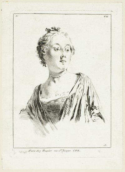 Hoofd vrouw door Anne Claude Philippe Caylus