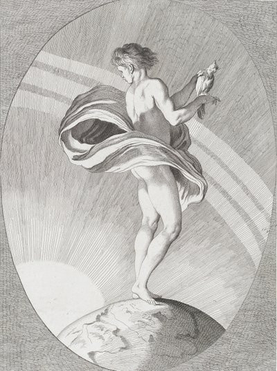 Zicht, 1730-65. Makers: Caylus, Anne-Claude-Philippe de, Etienne Fessard door Anne Claude Philippe de Caylus, Etienne Fessard