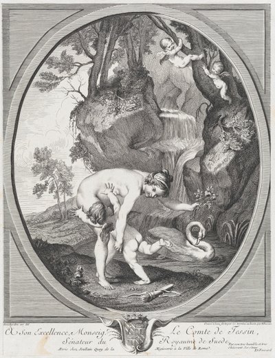 Venus vangt Liefde of Venus geselt Liefde door Anne Claude Philippe de Caylus, Etienne Fessard