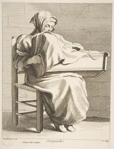 Een Vrouw Uit Savoye, 1737 door Anne Claude Philippe de Caylus