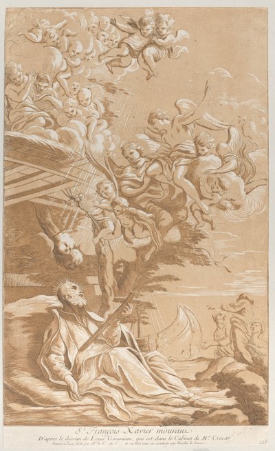 Dood van Sint Franciscus Xaverius, ca. 1729 door Anne Claude Philippe de Caylus