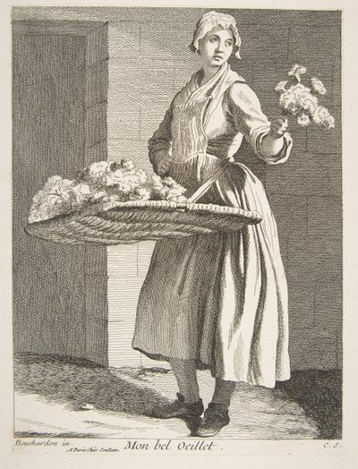 Bloemenverkoper, 1738 door Anne Claude Philippe de Caylus
