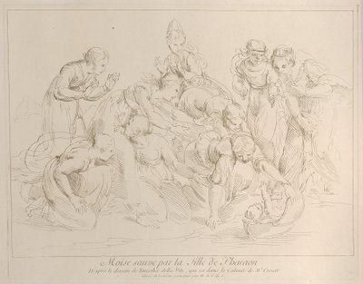 Mozes gered door de dochter van de farao, ca. 1729 door Anne Claude Philippe de Caylus