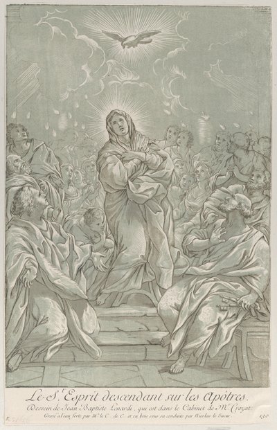Pinksteren, met de Maagd in het midden, de Heilige Geest erboven, en Apostelen, ca. 1729 door Anne Claude Philippe de Caylus