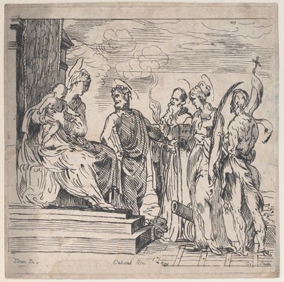 Maagd en Kind met Vier Heiligen, 18e eeuw door Anne Claude Philippe de Caylus