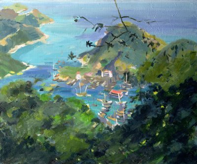 Uitzicht op Aberdeen vanaf de Peak, Hong Kong door Anne Durham