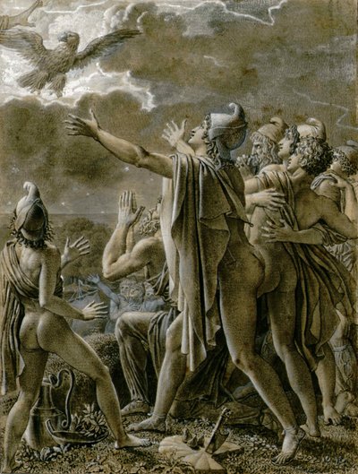 Aeneas en zijn volgelingen in Latium, 1791-1793 door Anne Louis Girodet de Roucy Trioson