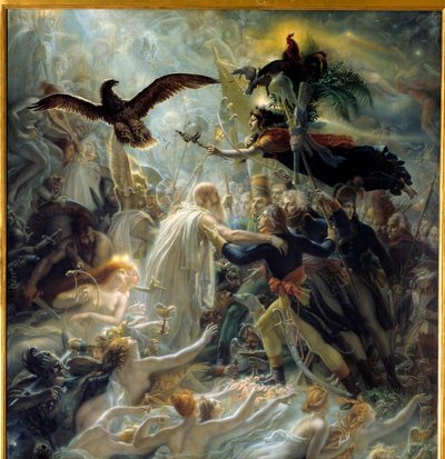 Apotheose van de Franse helden die stierven voor het vaderland tijdens de Vrijheidsoorlog, eerbetoon aan Napoleon Bonaparte door Anne Louis Girodet de Roucy Trioson