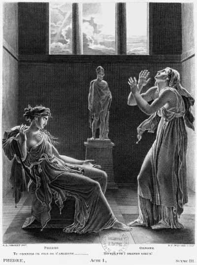 Phaedra en Oenone, illustratie uit Act I Scene 3 van 