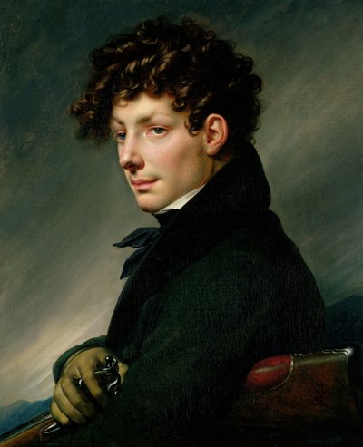 Portret van een jonge man als jager, 1811 door Anne Louis Girodet de Roucy Trioson