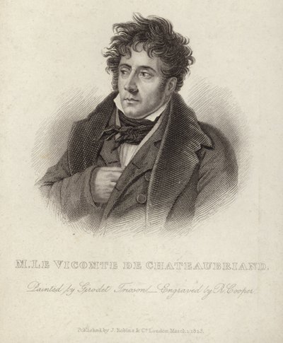 Portret van vicomte de Chateaubriand door Anne Louis Girodet de Roucy Trioson