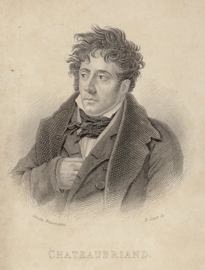 Portret van vicomte de Chateaubriand door Anne Louis Girodet de Roucy Trioson