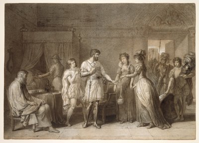 Bayard weigert de cadeaus van zijn gastvrouw, in Brescia door Anne Louis Girodet de Roussy Trioson