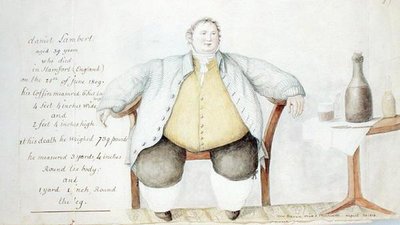 Daniel Lambert (1770-1809) 1813 door Anne Marguerite Hyde de Neuville