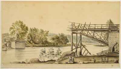 Onvolledige Brug, Palatine, New York, 1808 door Anne Marguerite Hyde de Neuville