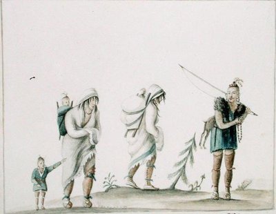 Indiaanse familie, c.1807 door Anne Marguerite Hyde de Neuville