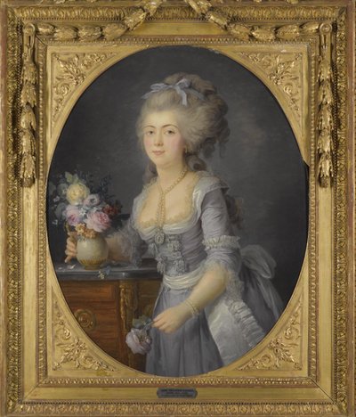 Portret van Adélaïde Henriette Auguié 1758-1794 door Anne Vallayer Coster