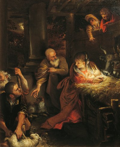 Aanbidding van de Herders door Annibale (attr. to) Carracci