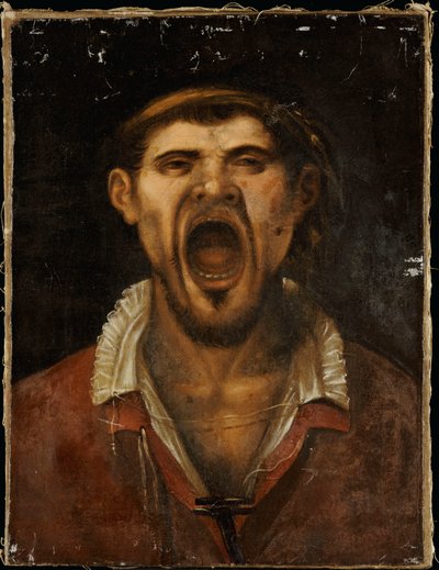 Een schreeuwende boer door Annibale Carracci