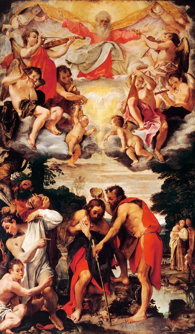 Doop van Christus, Kerk van San Gregorio en San Siro, Bologna door Annibale Carracci