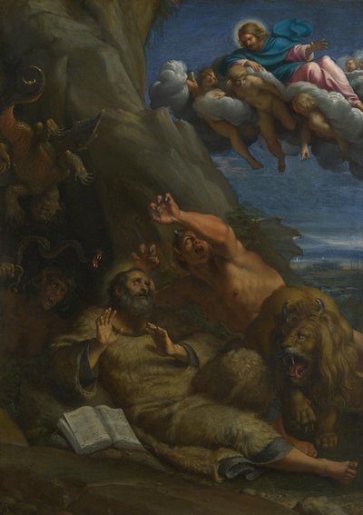 Christus verschijnt aan Sint-Antonius Abt tijdens zijn Verzoeking, ca. 1598 door Annibale Carracci