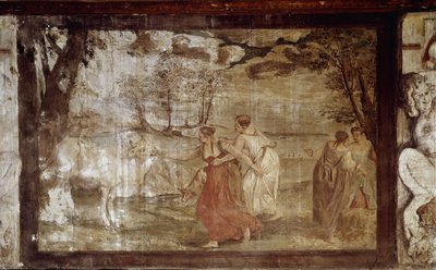 Europa nadert Jupiter veranderd in een stier door Annibale Carracci