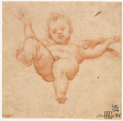 Vliegende Cupido, ca. 1602 door Annibale Carracci