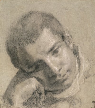 Hoofd van een jongeling door Annibale Carracci