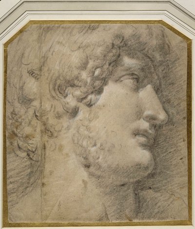 Hoofd van keizer Gallienus (of Hadrianus), naar de antieke door Annibale Carracci