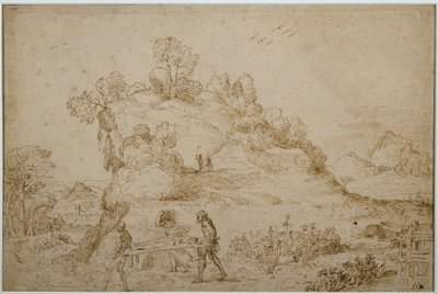 Landschap en Figuren door Annibale Carracci