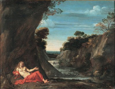 Landschap met de boetvaardige Magdalena door Annibale Carracci
