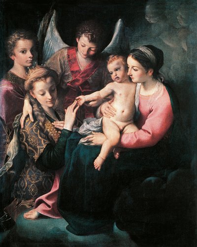 Mystiek Huwelijk van Sint Catharina door Annibale Carracci
