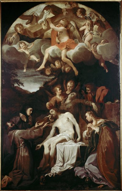 Piëta met Sint Clara, Sint Franciscus, Sint Maria Magdalena en Sint Johannes door Annibale Carracci