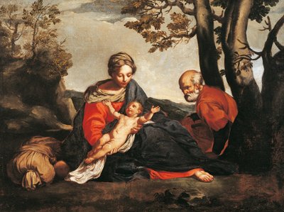Rust tijdens de vlucht naar Egypte door Annibale Carracci