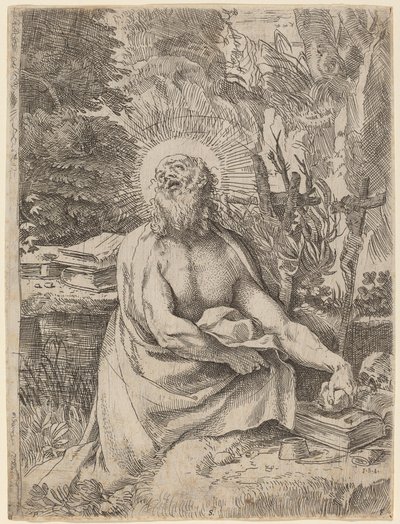 Sint Hiëronymus in de Wildernis door Annibale Carracci