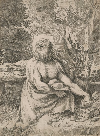 Sint Hiëronymus in de Wildernis door Annibale Carracci