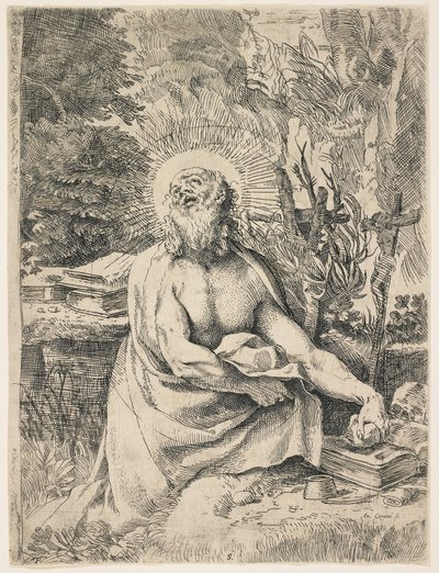 Sint Hiëronymus in de Wildernis, ca. 1591 door Annibale Carracci