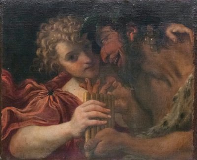 Sater en herder door Annibale Carracci