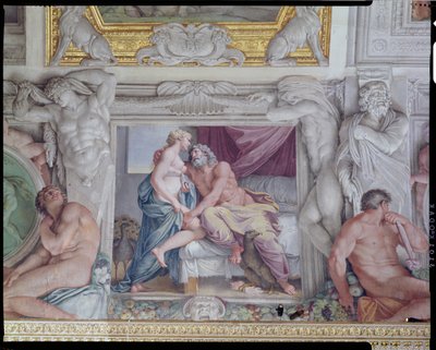 De Galleria di Carracci detail van Jupiter en Juno (detail) door Annibale Carracci