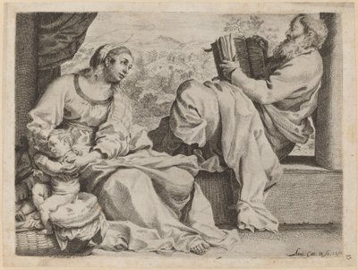 De Heilige Familie met Johannes de Doper door Annibale Carracci