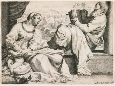 De Heilige Familie met de heilige Johannes de Doper door Annibale Carracci
